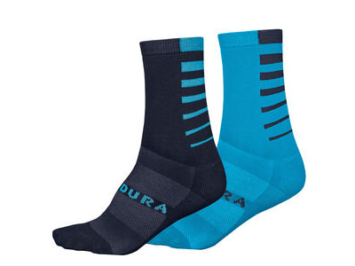 Endura Coolmax® Stripe Socks (Twin Pack) ElectricBlue