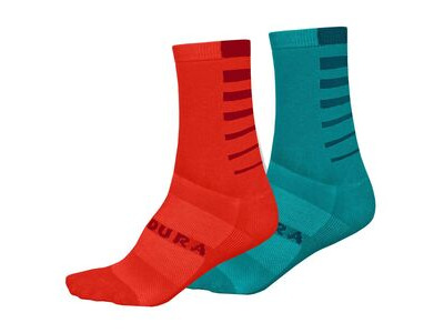 Endura Women's Coolmax® Stripe Socks (Twin Pack) PacificBlue