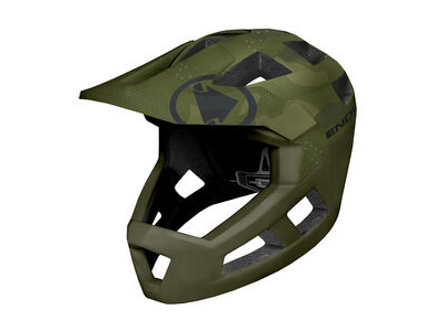 Endura SingleTrack Youth Full Face Helmet OliveGreen