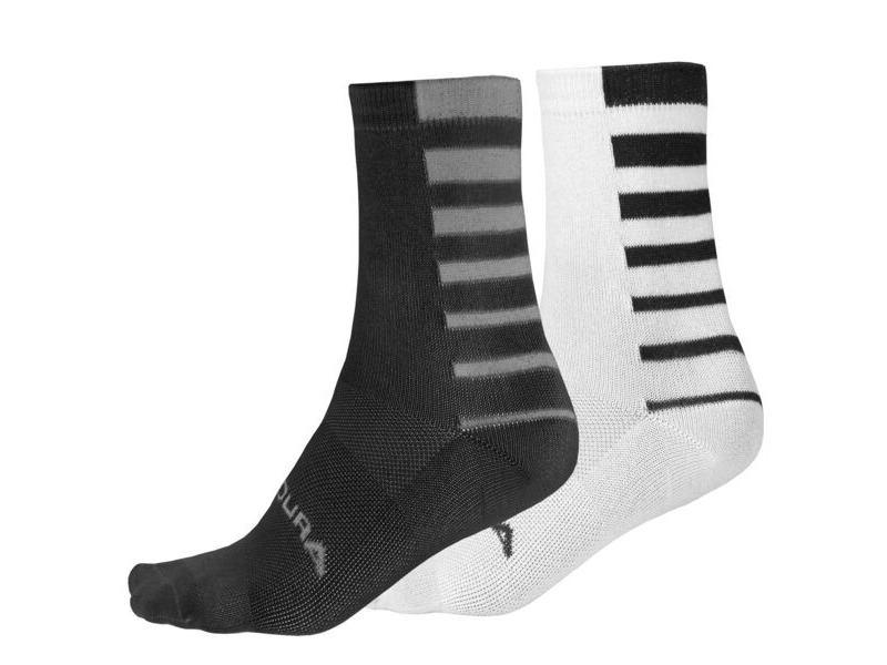 Endura Coolmax® Stripe Socks (Twin Pack) Black click to zoom image