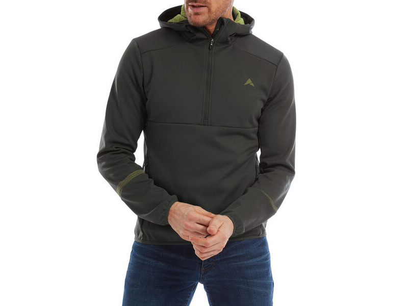 Altura Grid Men's Half Zip Softshell Hoodie Carbon/Olive click to zoom image