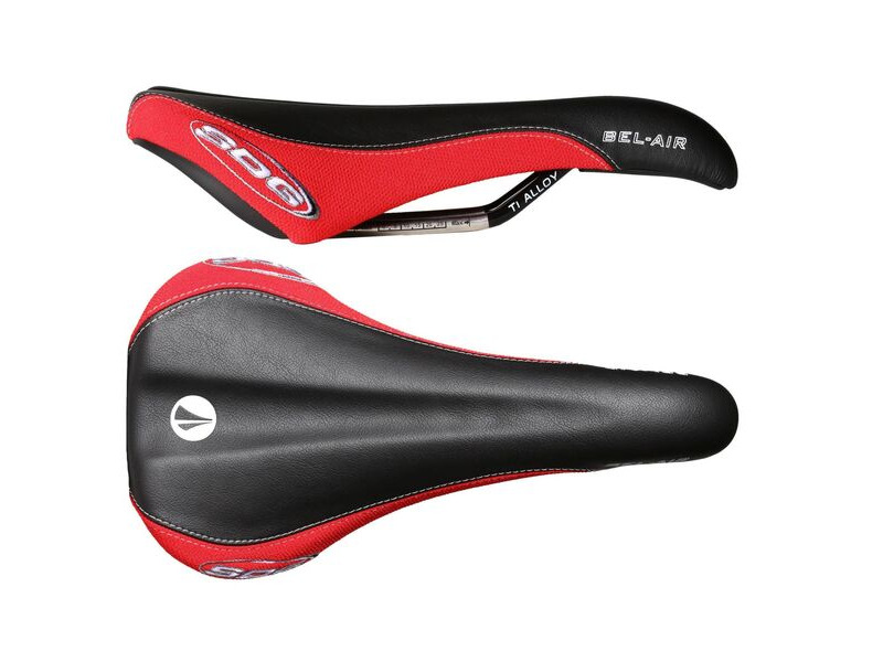 SDG Bel Air Ti-Alloy Rail Saddle Black/Red click to zoom image