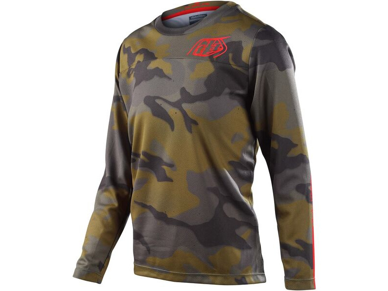 Troy Lee Designs Youth Flowline Long Sleeve Jersey Spray Camo - Army click to zoom image