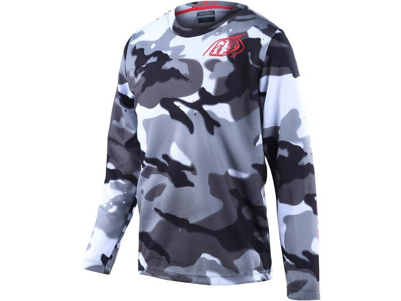 Troy Lee Designs Youth Flowline Long Sleeve Jersey Spray Camo - White click to zoom image