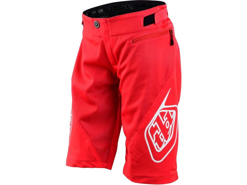 Troy Lee Designs Sprint Youth Shorts - Shell Only Solid - Red click to zoom image