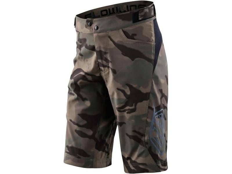 Troy Lee Designs Youth Flowline Shorts - Shell Only Spray Camo - Army click to zoom image