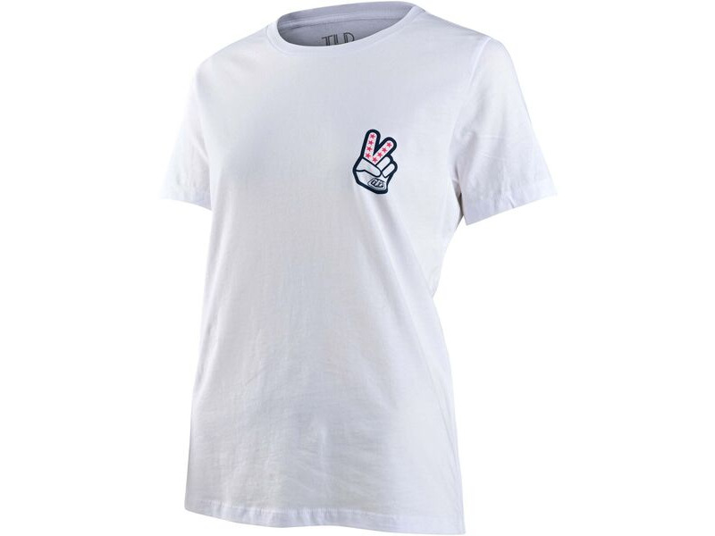 Troy Lee Designs Women's Peace Out Short Sleeve T-Shirt White click to zoom image