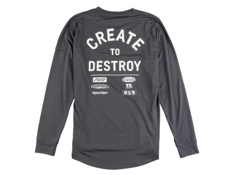 Troy Lee Designs Ruckus Long Sleeve Ride Jersey Destroy - Carbon click to zoom image