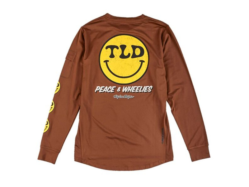 Troy Lee Designs Ruckus Long Sleeve Ride Jersey Wheelies - Chocolate click to zoom image