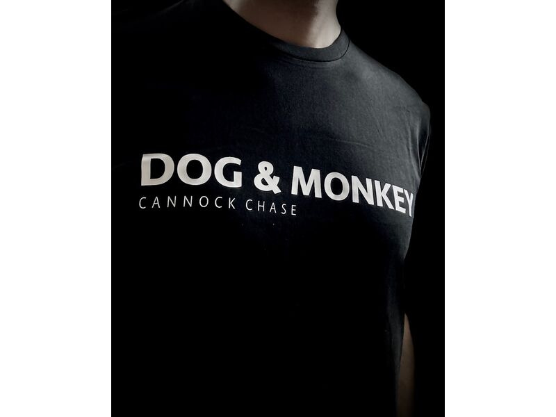Cannock Chase Cycle Centre Dog & Monkey Tee click to zoom image