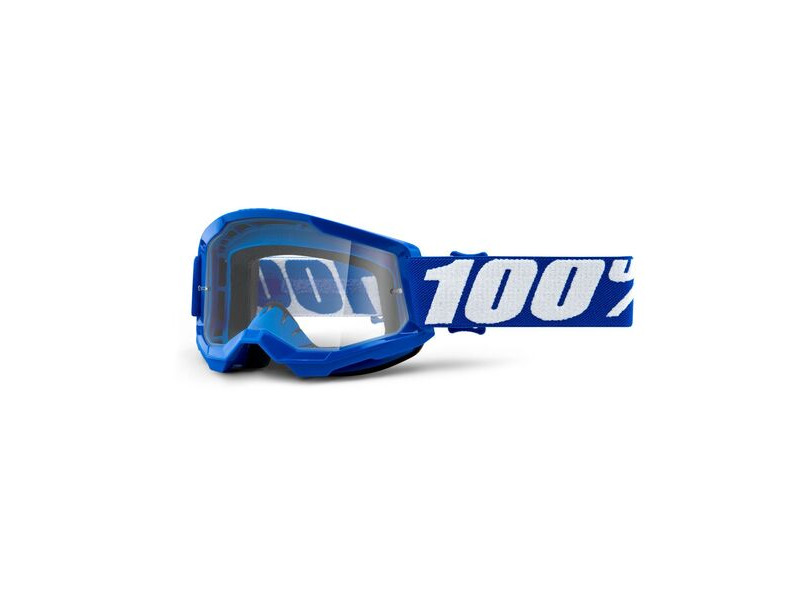 100% Strata 2 Youth Goggle Blue / Clear Lens click to zoom image
