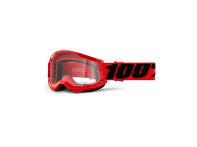 100% Strata 2 Youth Goggle Red / Clear Lens
