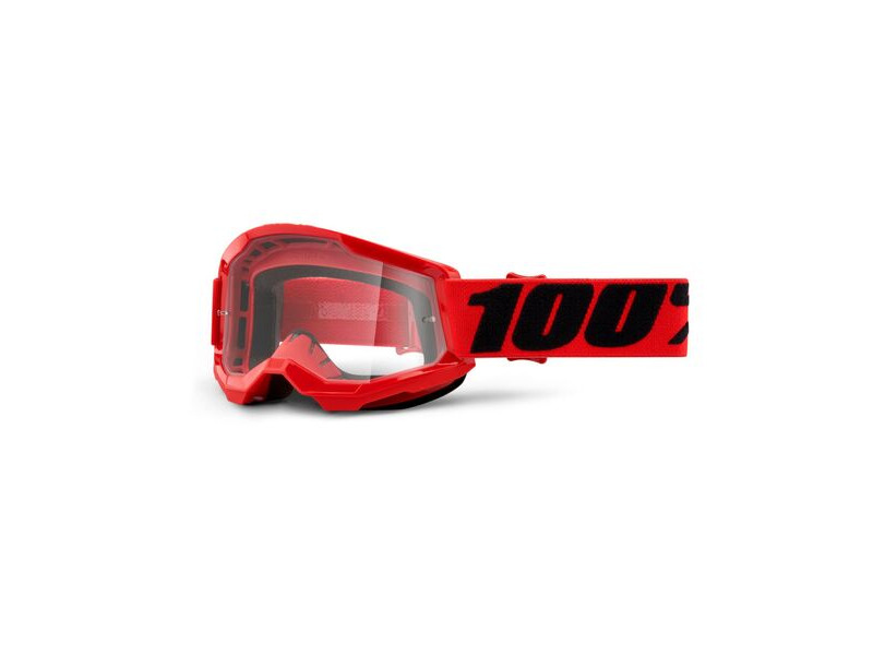 100% Strata 2 Youth Goggle Red / Clear Lens click to zoom image