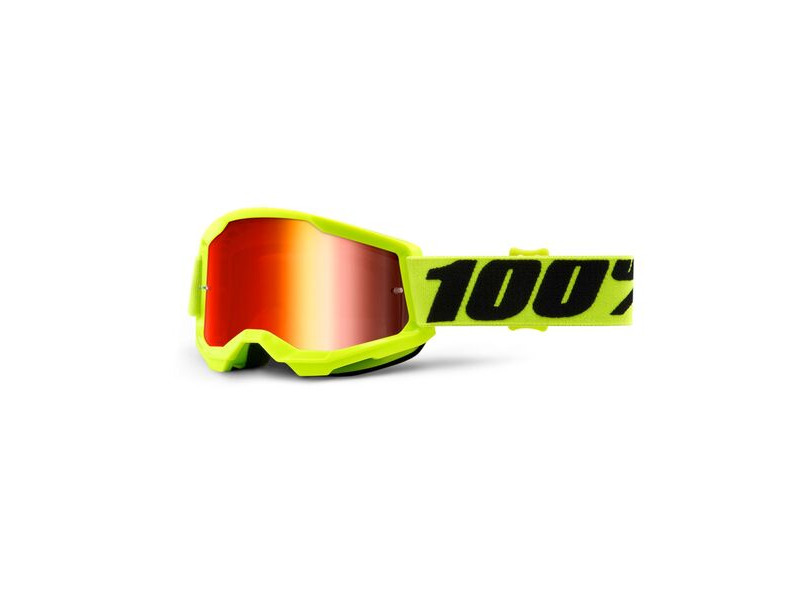100% Strata 2 Youth Goggle Yellow / Red Mirror Lens click to zoom image