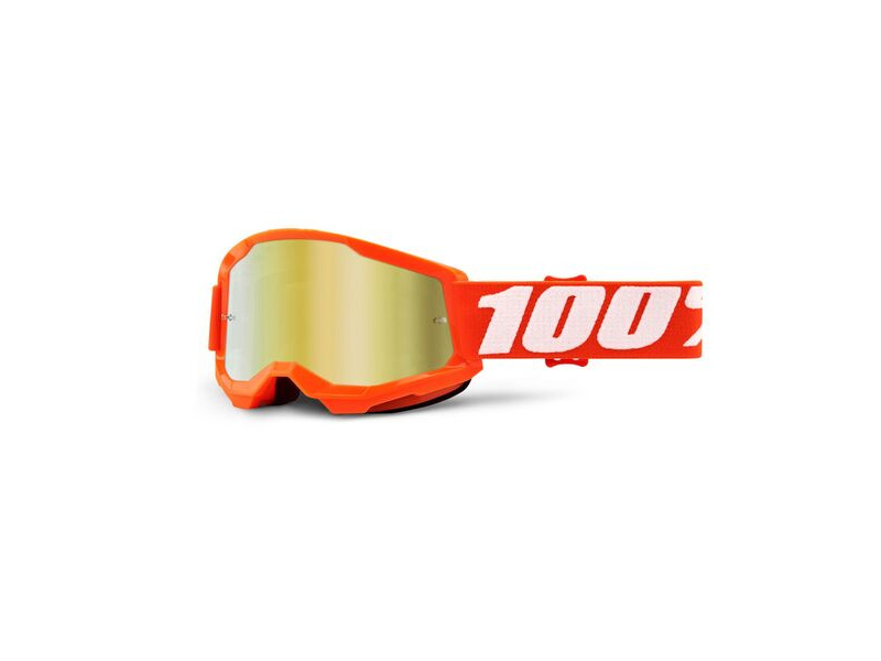 100% Strata 2 Youth Goggle Orange / Gold Mirror Lens click to zoom image