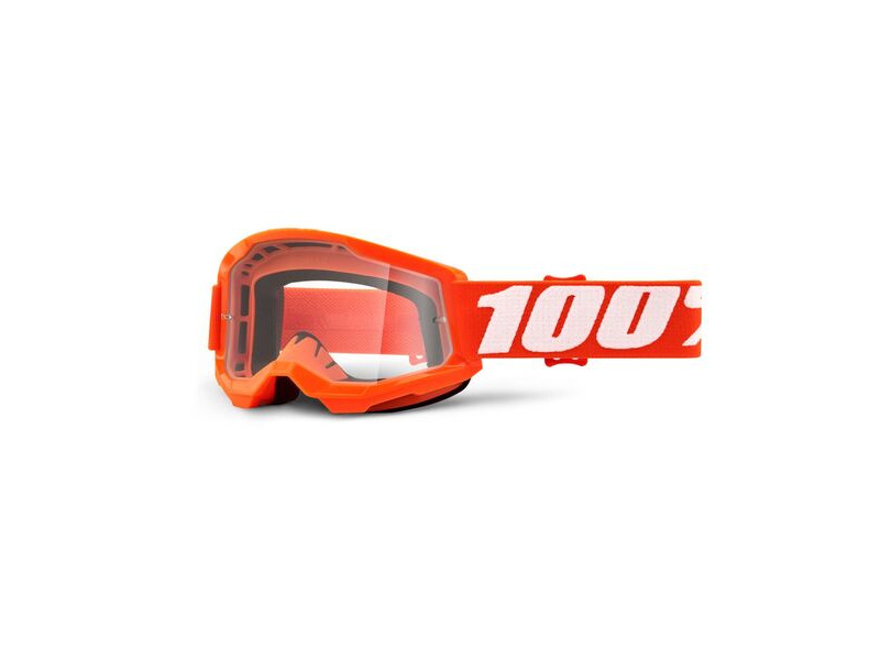 100% Strata 2 Youth Goggle Orange / Clear Lens click to zoom image