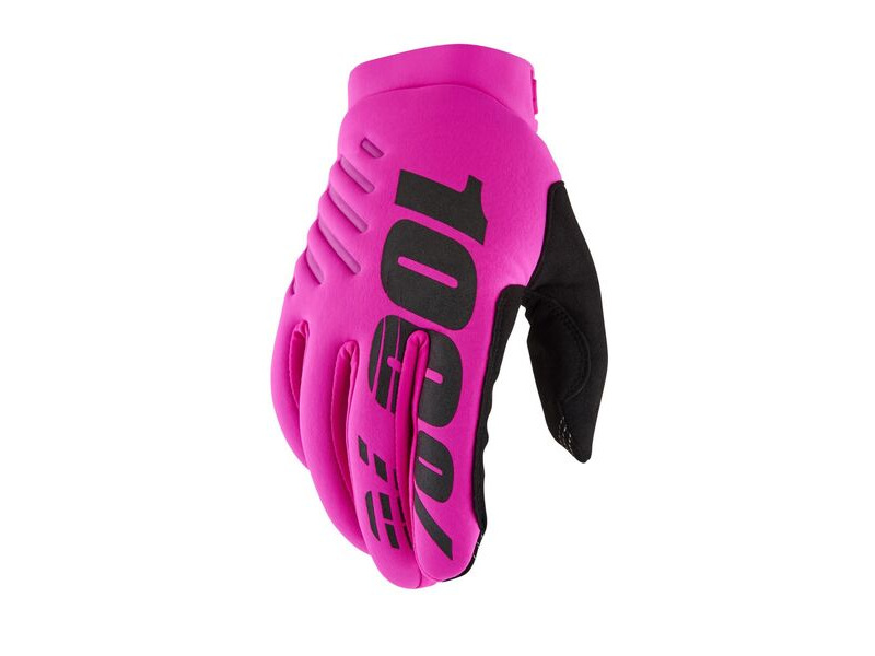 100% Brisker Women's Cold Weather Glove Neon Pink / Black click to zoom image