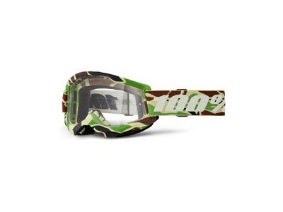 100% Strata 2 Goggle War Camo / Clear Lens