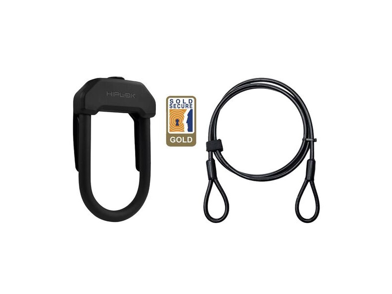 Hiplok Dx+ D Lock & 2m Cable: Black click to zoom image