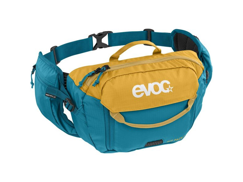 EVOC Hip Pack Hydration Pack 3l + 1.5l Bladder 2023: Loam/Ocean One Size click to zoom image