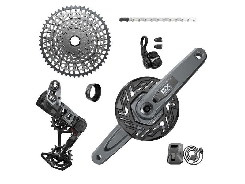 Sram Gx T-type Eagle E-mtb 104bcd Transmission Axs Groupset (Rd W/Battery/Charger/Cord, Ec Pod, Cr 104bcd T-type 34t,clip-on Guard, Cn 126l, Cs Xs-1275 10-52t) ? Cranks Not Included: click to zoom image