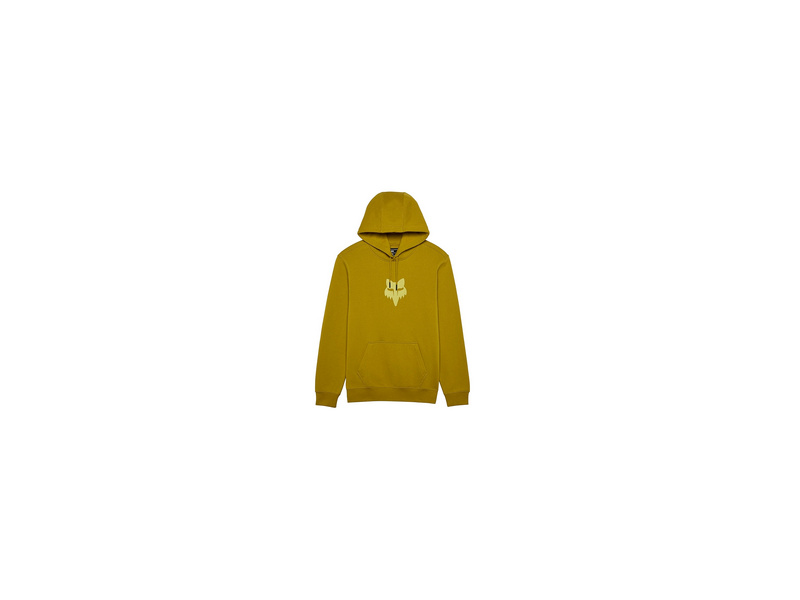 Fox Head Fleece Hoodie Mustard click to zoom image