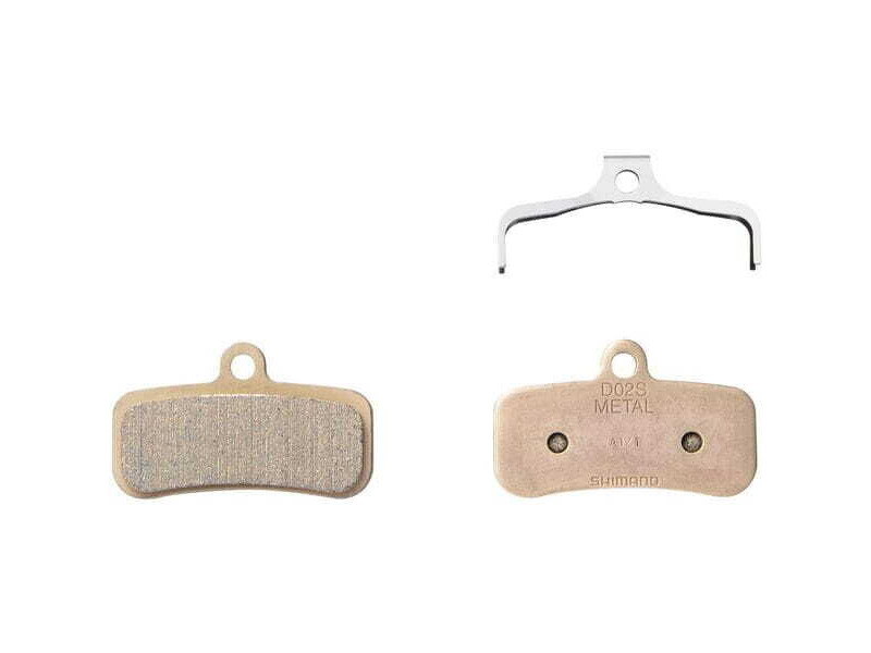 Shimano D02S disc pads & spring, steel back, metal sintered click to zoom image